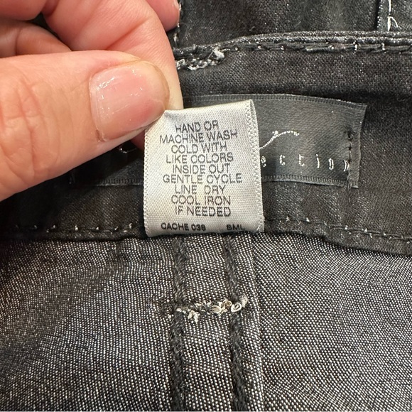 Cache Contour Collection Jeans Black Straight Leg Stretch Pants Size 10 - Picture 9 of 9